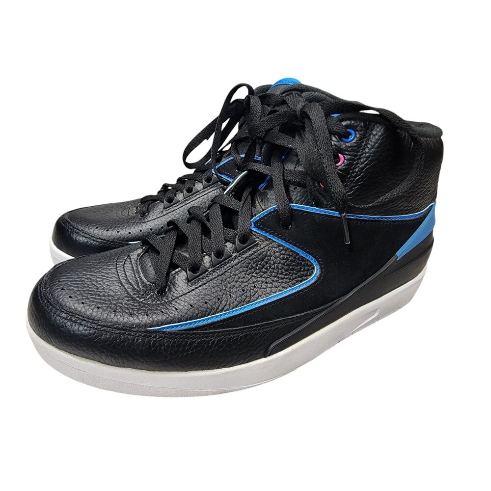 Nike Jordan 2 Retro Black High Top Basketball Sneakers Size 11.5 834274-014 - Picture 2 of 8